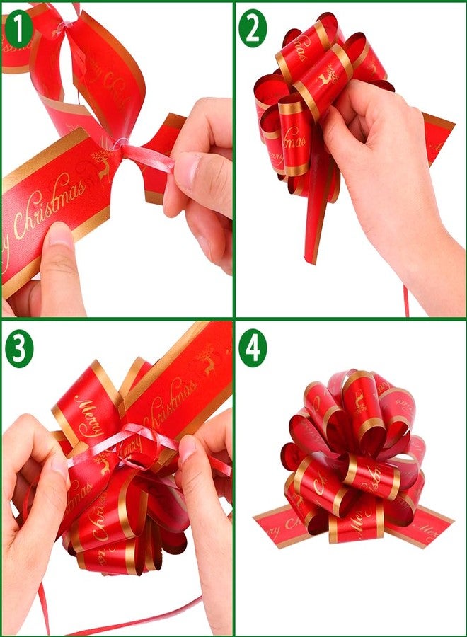 YUJUN 32PCS Christmas Wrap Gifts Pull Bows,Large Ribbon Bows Wrapping Accessory for Xmas Bouquet Basket Bottles Supplies Christmas Wrapping Decoration - Image 3